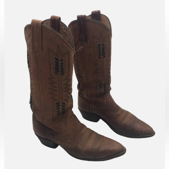 Dan Post Shoes - Vintage Dan Post Embroidered Cowboy Boots size 6 1/2